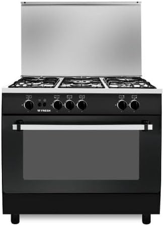 Fresh Star 90 Black Gas Cooker – Commercial-Style Ignition (Model 20798)