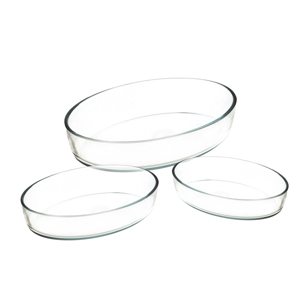 Pyrex 3-piece oval casserole set, Czech, 347 hover