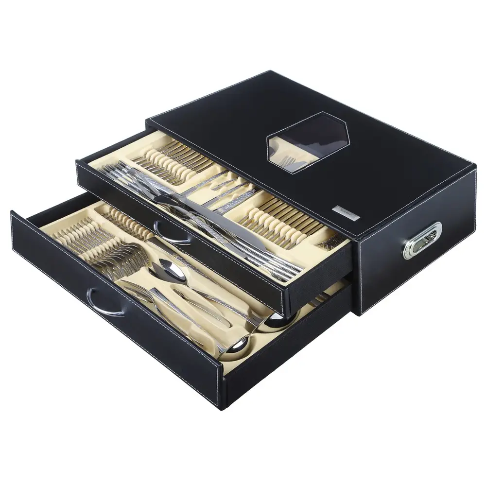 Solgen 86-Piece Gold-Tone Cutlery Set (Model 6201012) hover