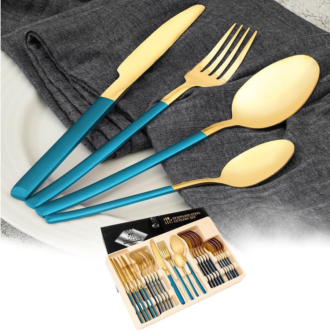 24-piece spoon set GOLD/BLUE DW
