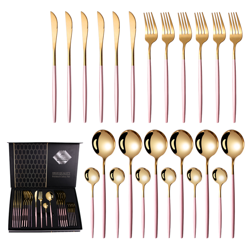 24-piece cold/pink DW spoon set