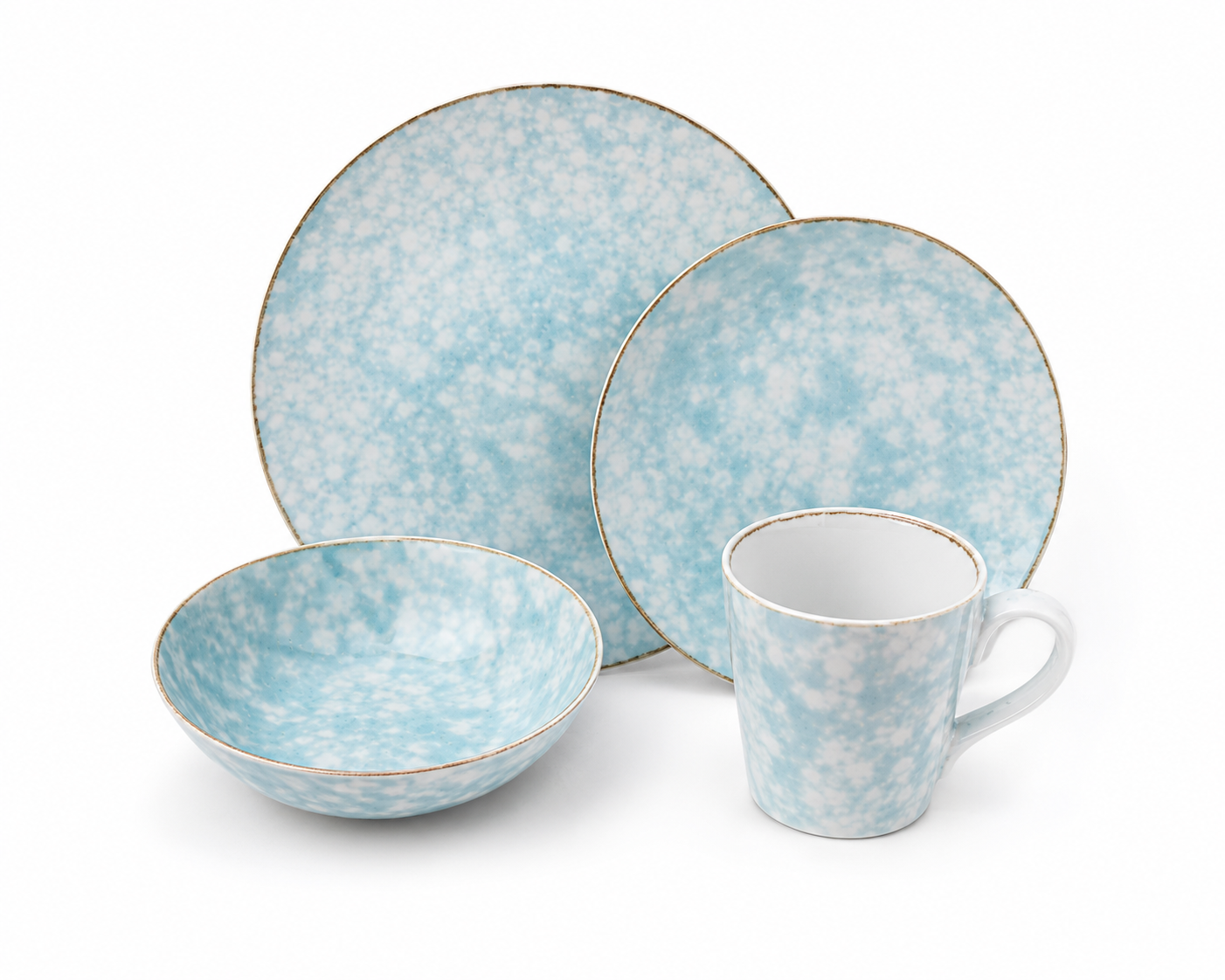 50-piece dinnerware set, Deco colored cups C1