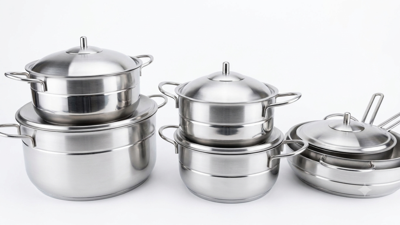 Kitchenova 12-piece stainless steel cookware set