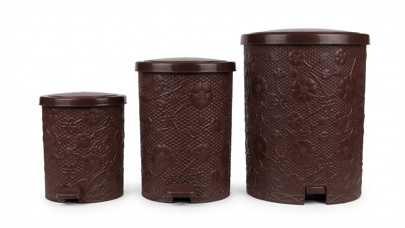 3-piece Turkish rose trash can 0429