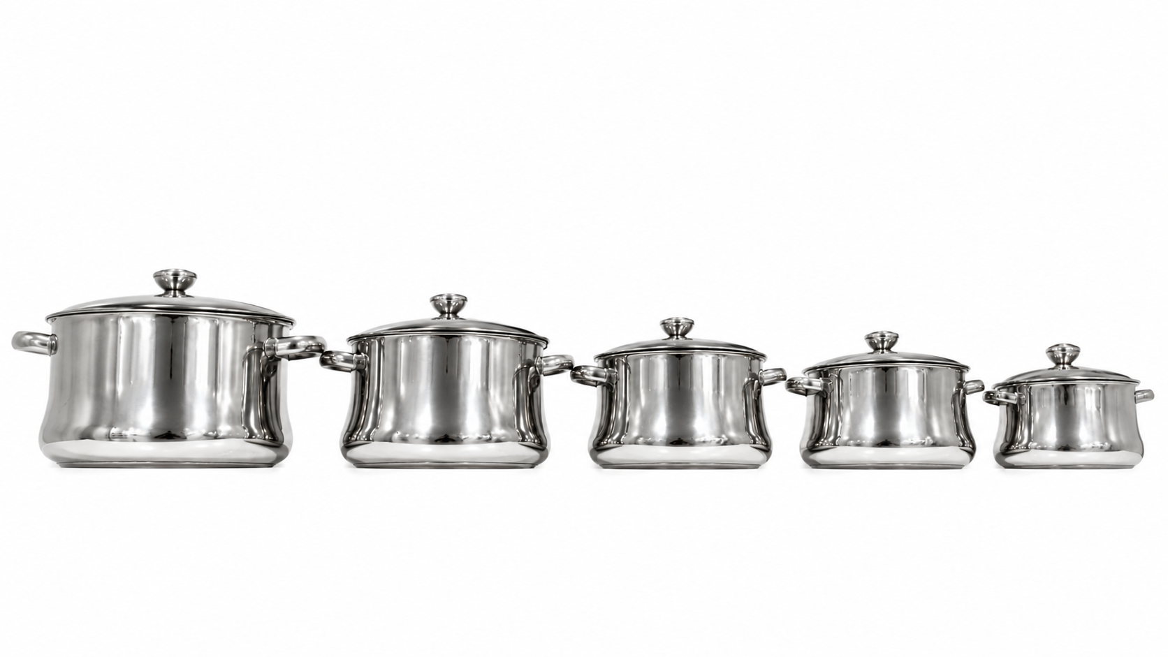 Zahran Stainless Steel Cookware Set 10 Pieces (16-20-22-26-30)