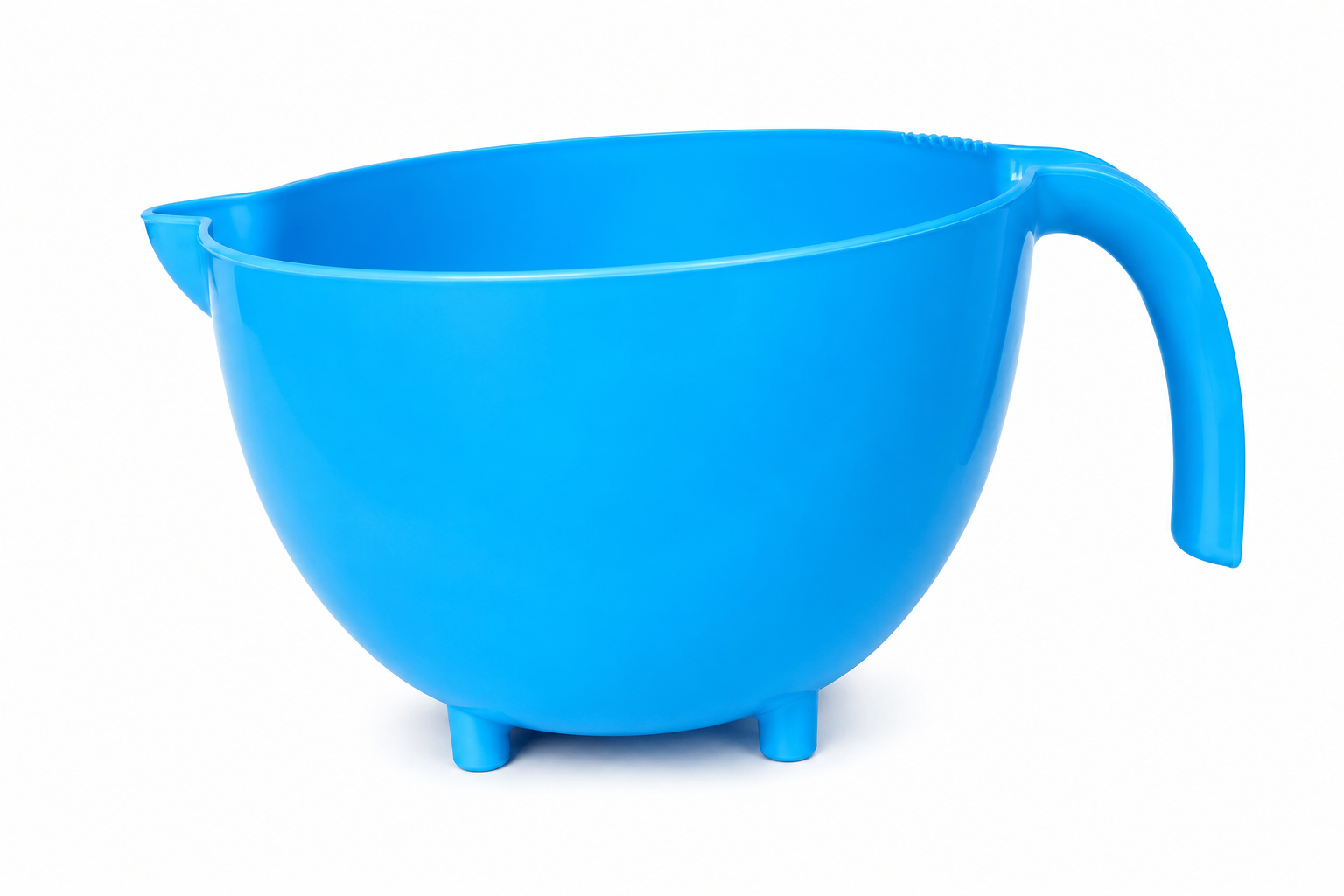 Mixer bowl with blue handle