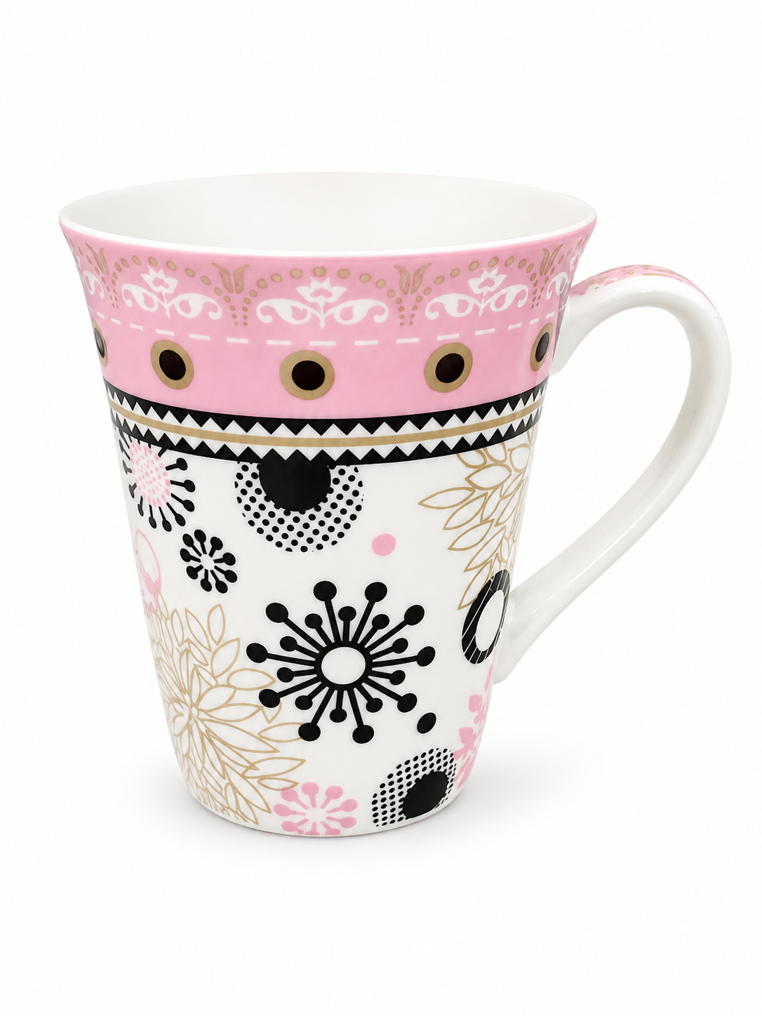 Porcelain feather mug decorations