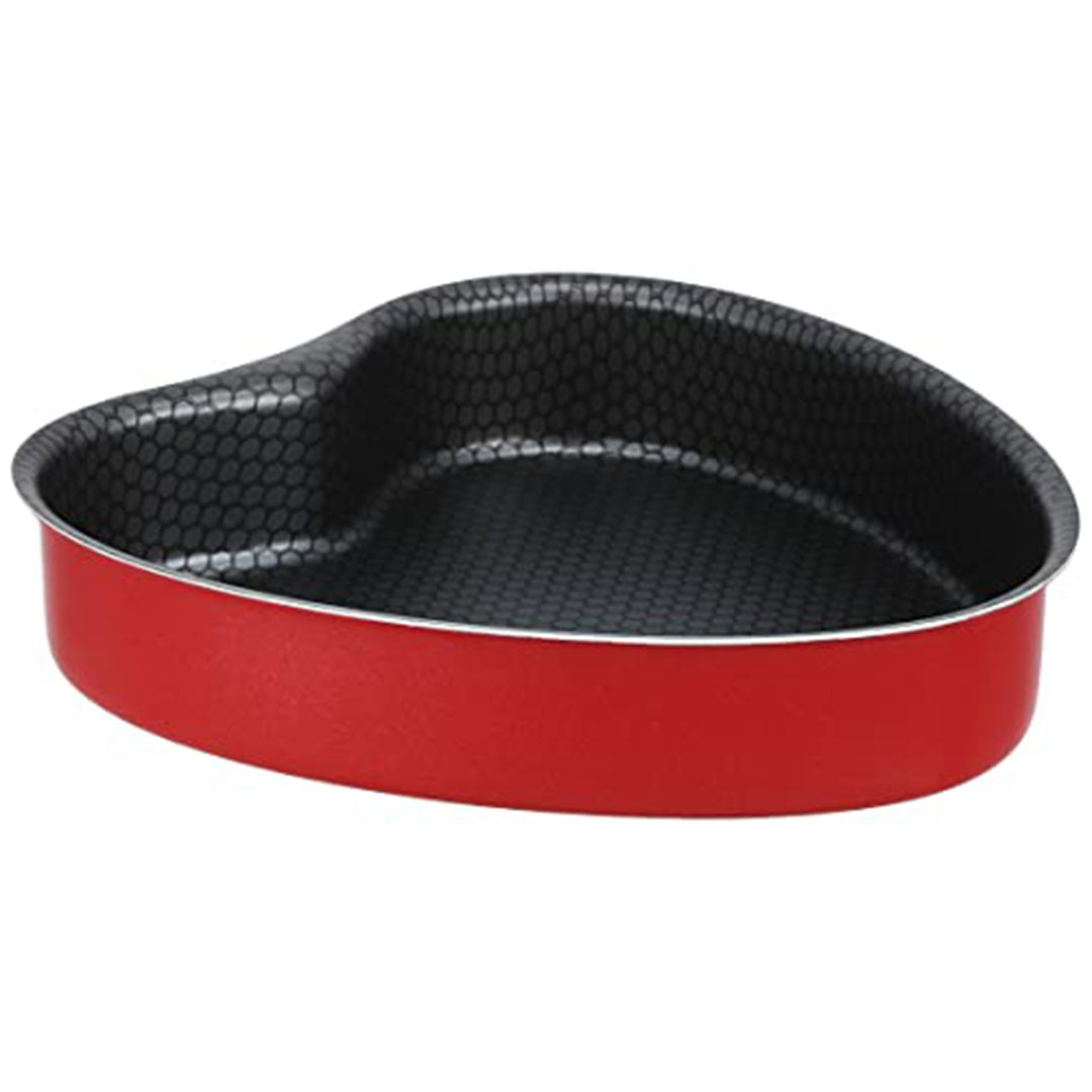 Red heart-shaped choux cake mold