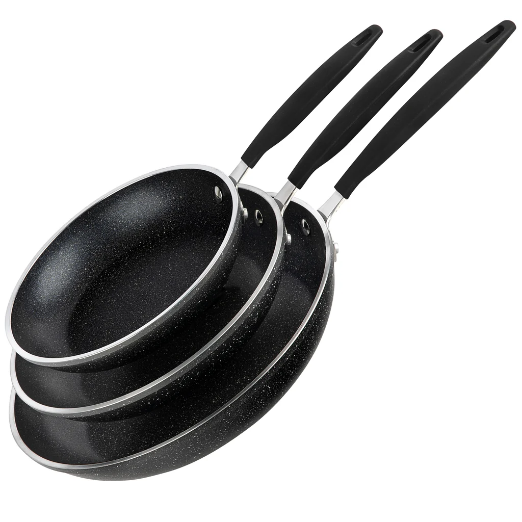 3-Piece Frying Pan Set (24cm, 20cm, and 28cm Wok)